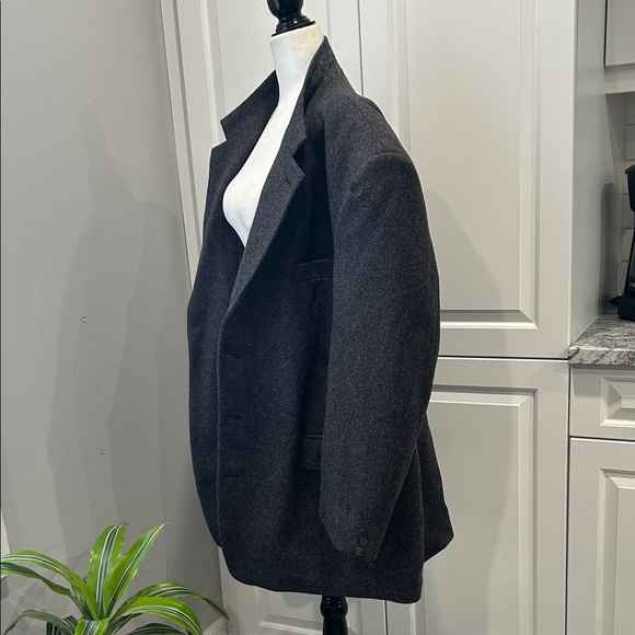 Men's Charcoal Trench Coat 
Pure Virgin Wool - Picture 4 of 11